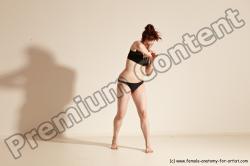 Underwear Martial art Woman White Moving poses Average long brown Dynamic poses Academic